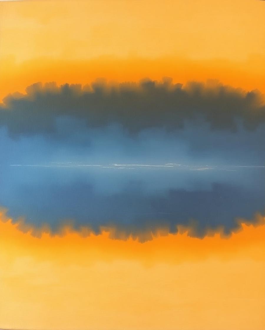 Oil painting of pale light falling across a studio wall